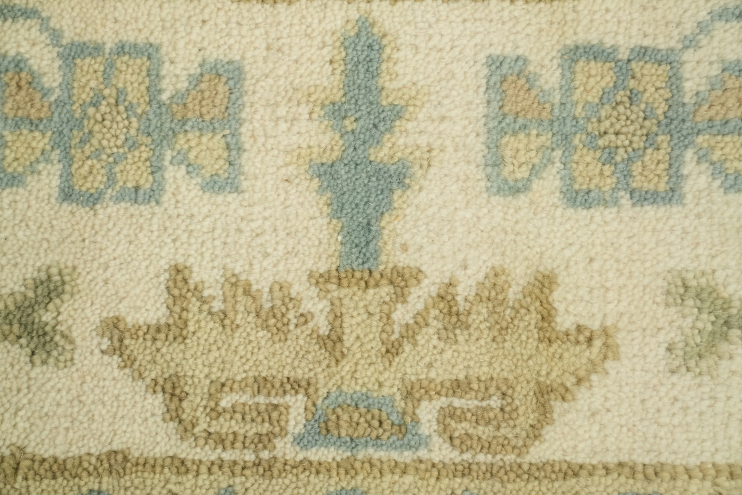 Light Blue and Ivory Traditional Oushak Hand Made Area Rug 6x9