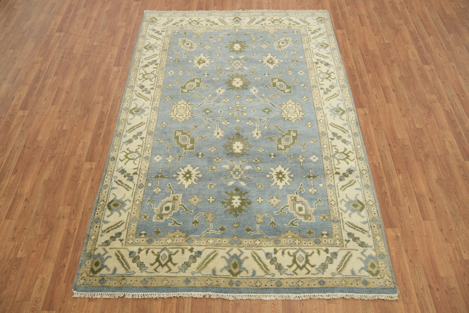 Light Blue Traditional Oushak Hand Made Area Rug 6x9