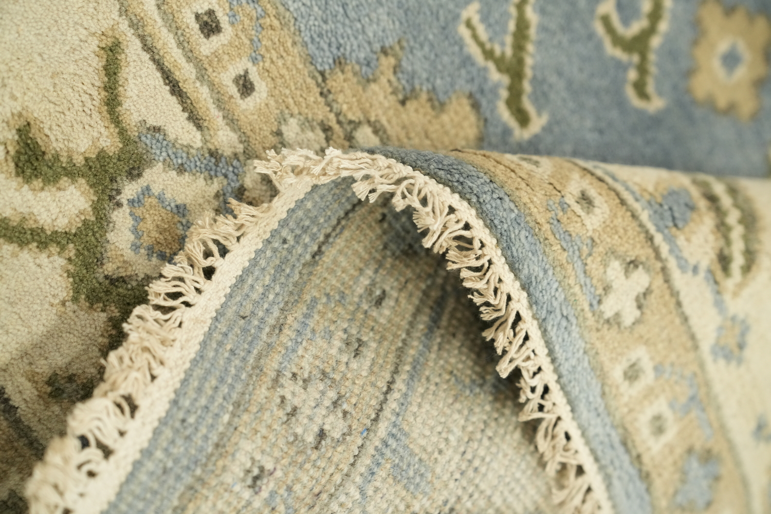 Light Blue Traditional Oushak Hand Made Area Rug 6x9