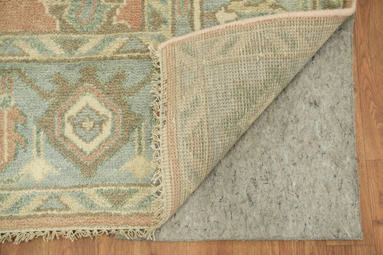Muted Coral Pastel Color Traditional Oushak Hand-Knotted Wool Area Rug 8x10