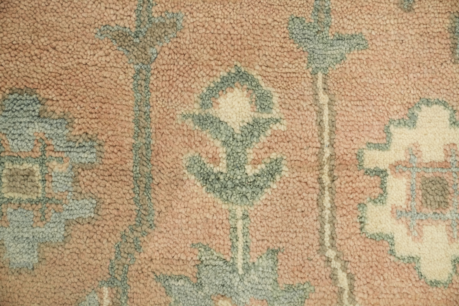 Muted Coral Pastel Color Traditional Oushak Hand-Knotted Wool Area Rug 8x10