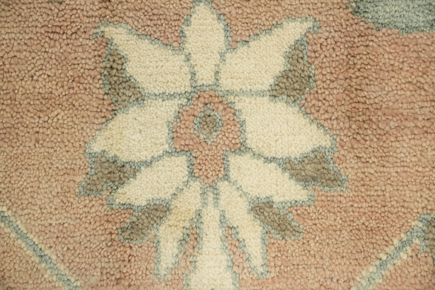 Muted Coral Pastel Color Traditional Oushak Hand-Knotted Wool Area Rug 8x10