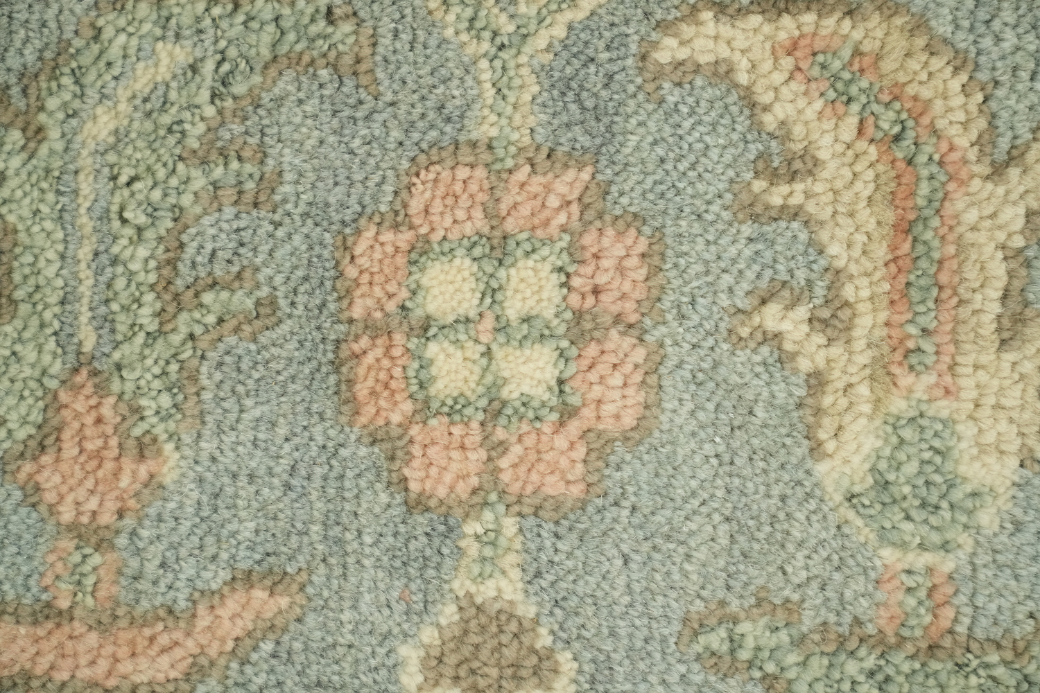 Muted Coral Pastel Color Traditional Oushak Hand-Knotted Wool Area Rug 8x10
