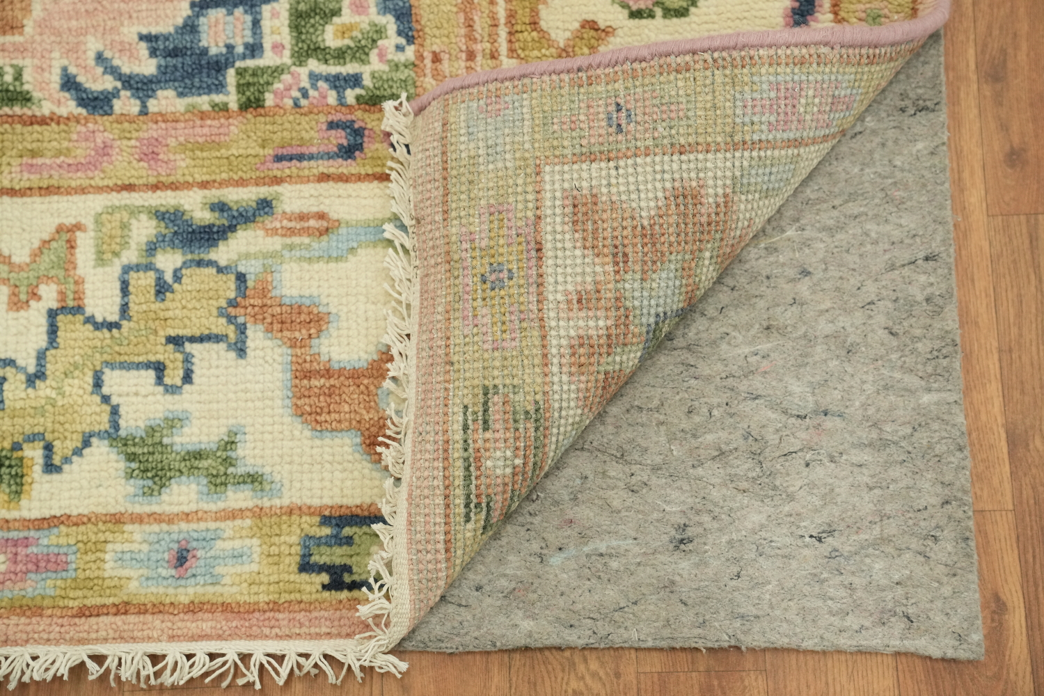 6'x9' Soft Pastel Toned Pink Oushak Hand-Knotted Wool Area Rug