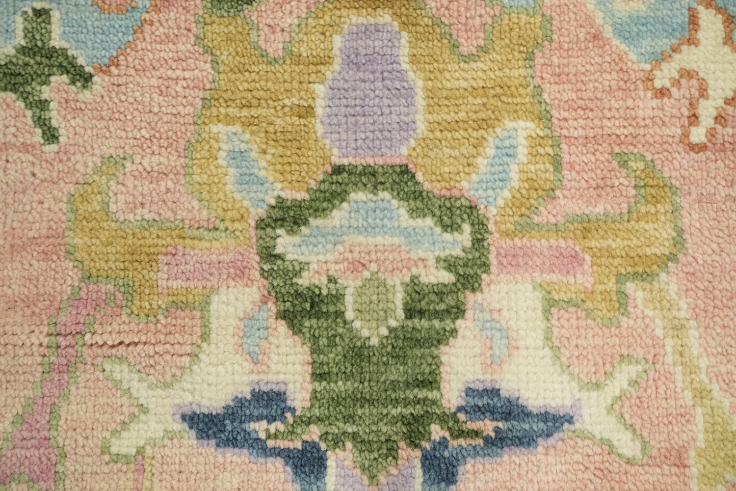 6'x9' Soft Pastel Toned Pink Oushak Hand-Knotted Wool Area Rug