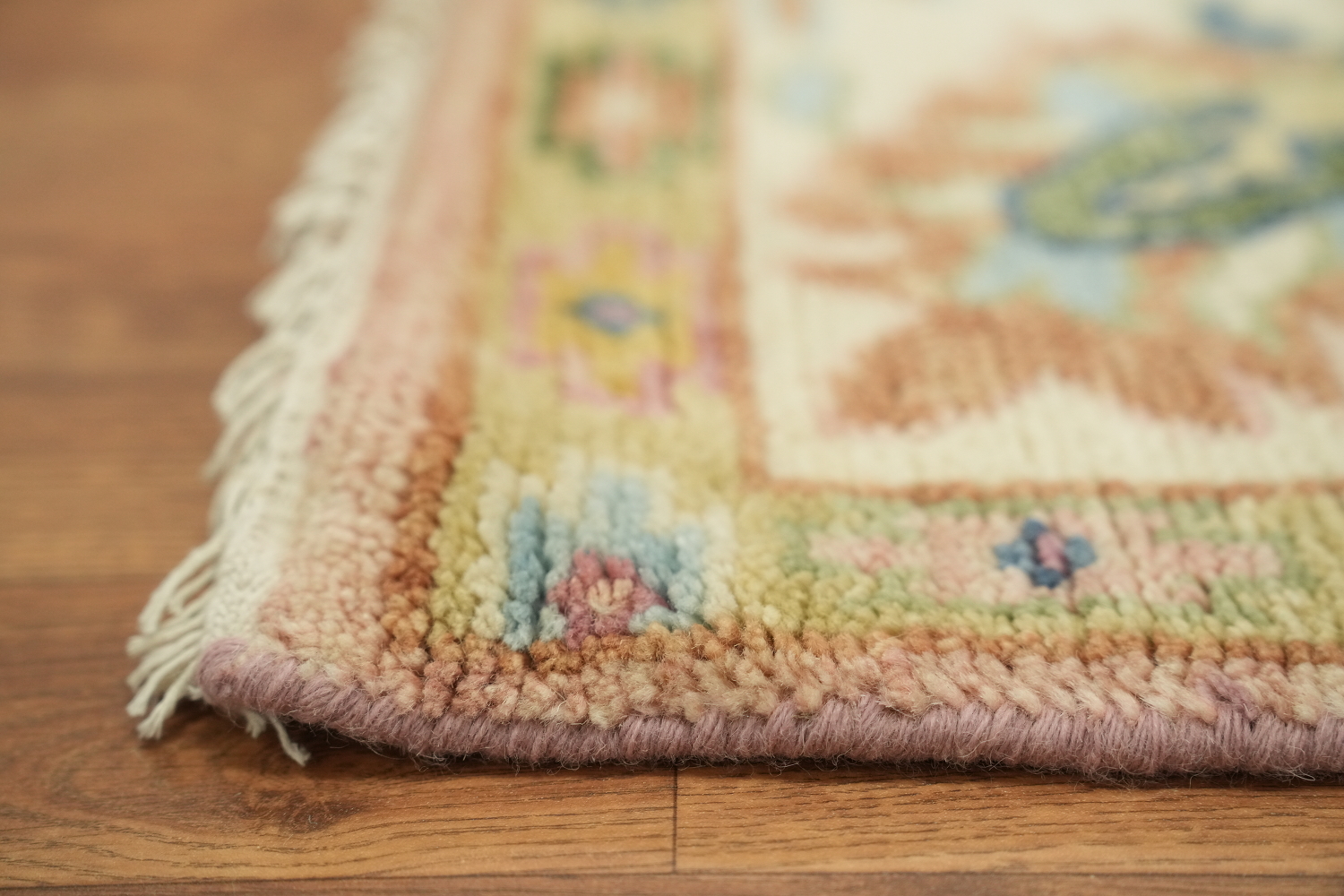 6'x9' Soft Pastel Toned Pink Oushak Hand-Knotted Wool Area Rug