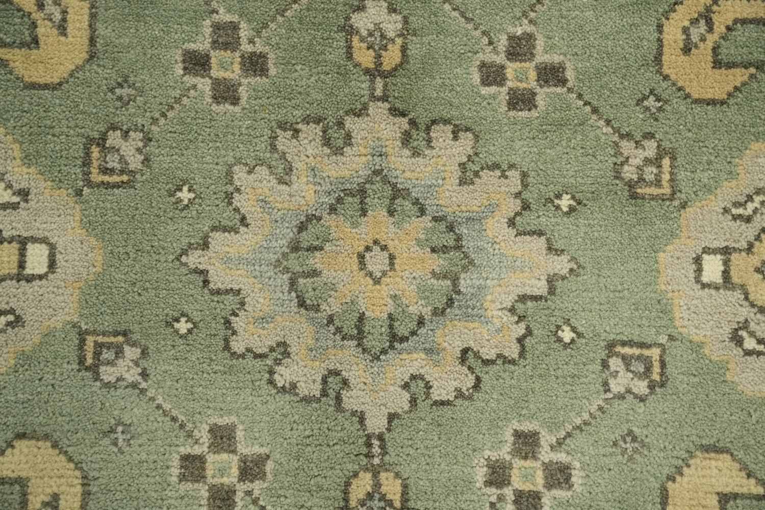 8x10 Green Pastel Color Traditional Oushak Hand-Knotted Wool Area Rug 8x10