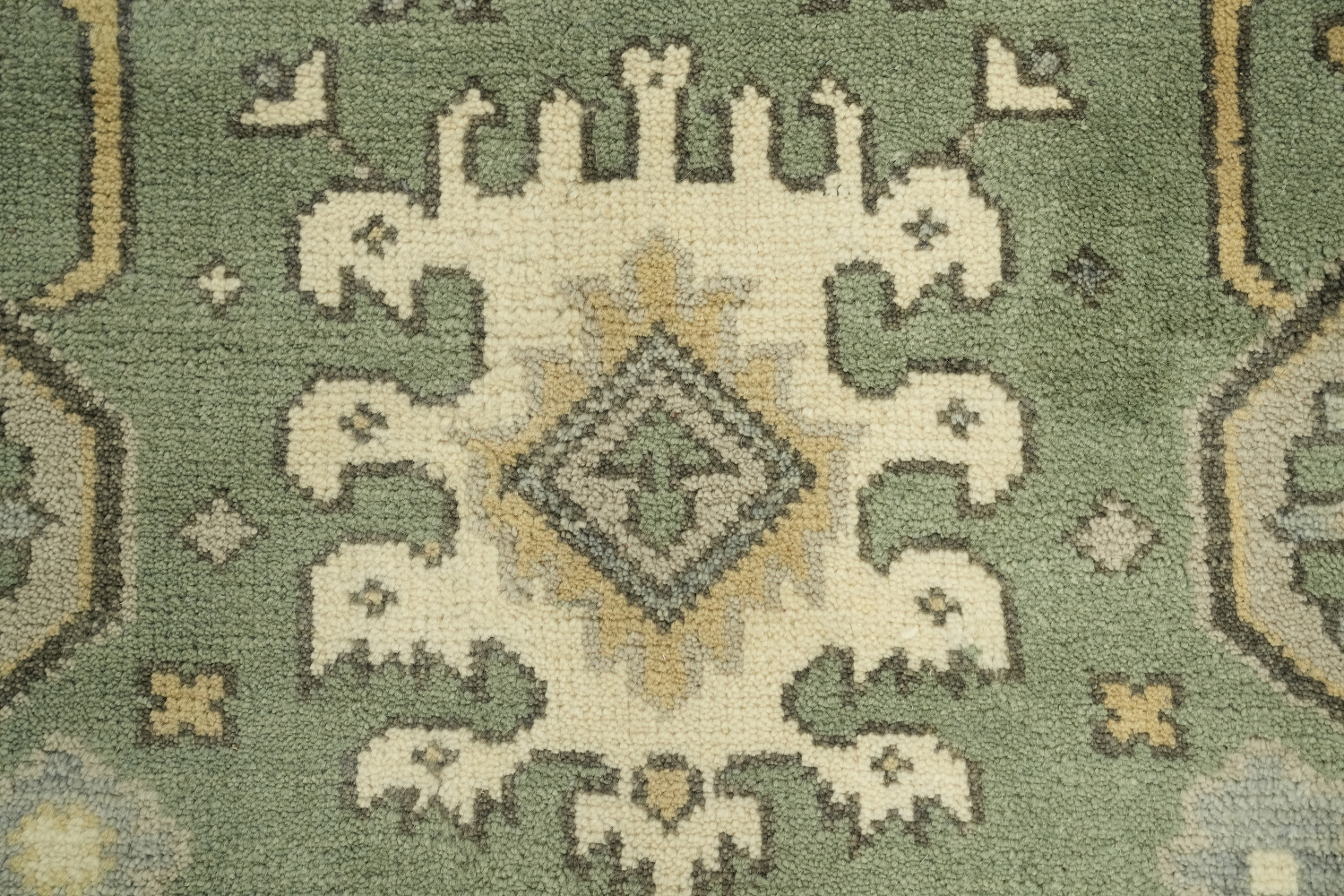 8x10 Green Pastel Color Traditional Oushak Hand-Knotted Wool Area Rug 8x10
