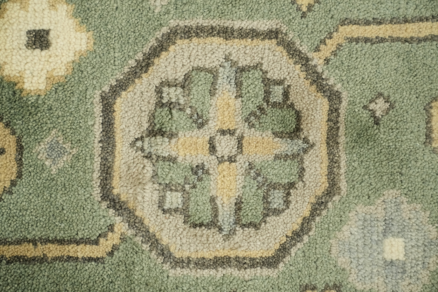8x10 Green Pastel Color Traditional Oushak Hand-Knotted Wool Area Rug 8x10