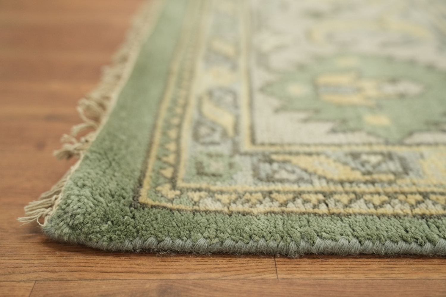 8x10 Green Pastel Color Traditional Oushak Hand-Knotted Wool Area Rug 8x10