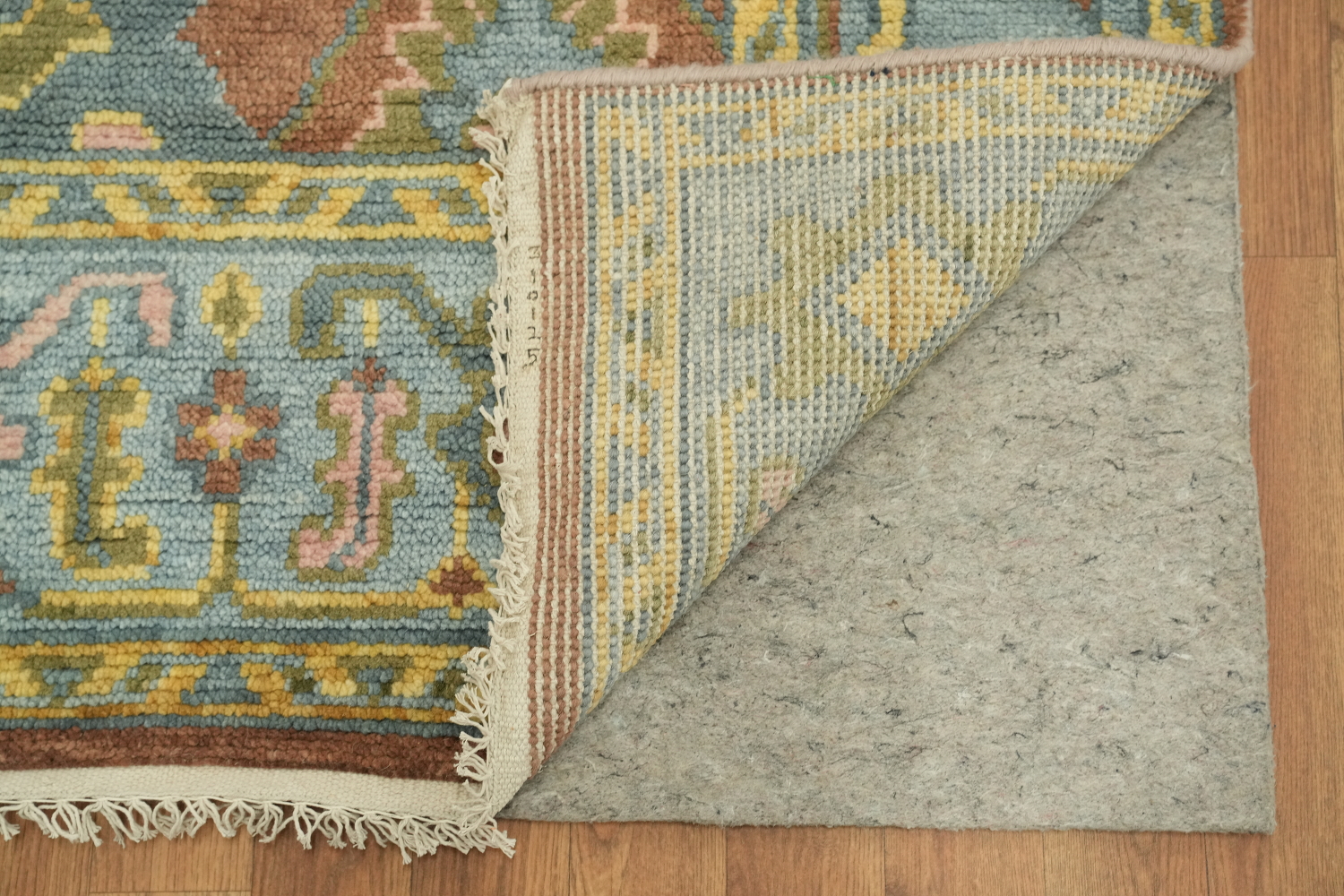 6'x9' Oushak Traditional Wool Area Rug with Soft Rust and Blue Accents
