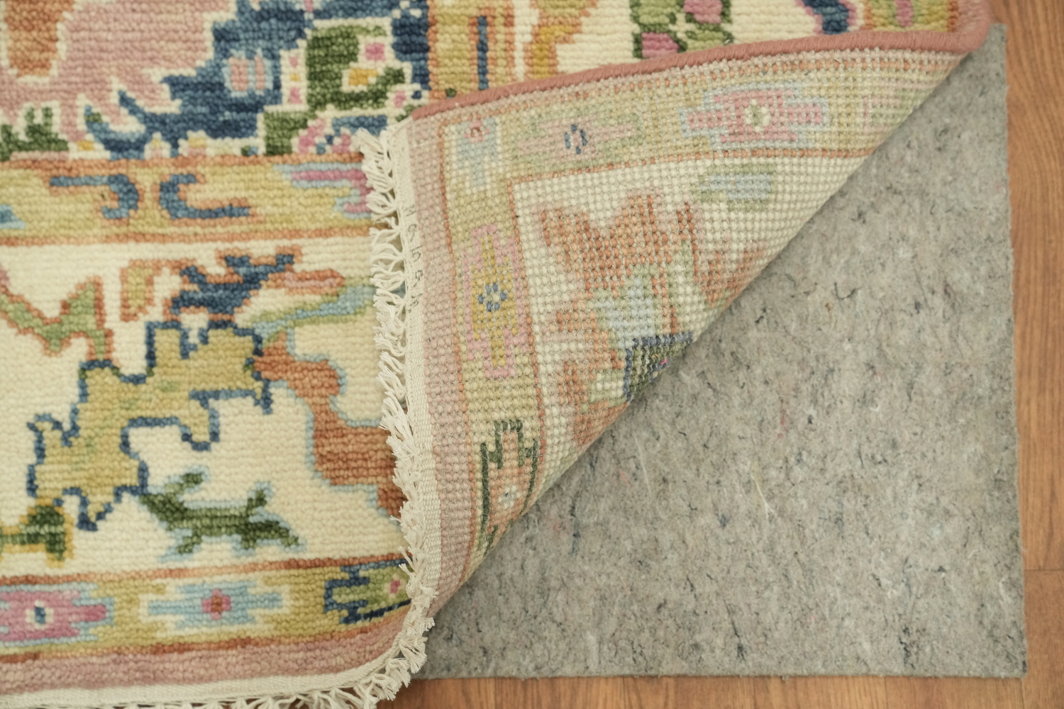 6'x9' Pastel Pink and Blue Oushak Traditional Rug Hand-Knotted Wool