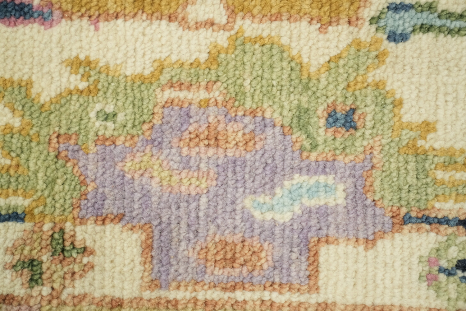 6'x9' Pastel Pink and Blue Oushak Traditional Rug Hand-Knotted Wool