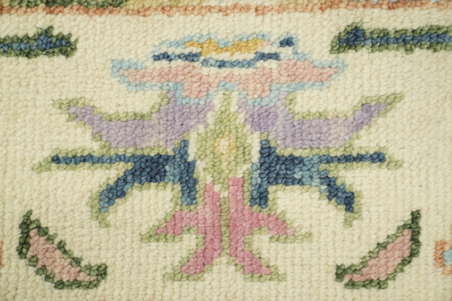 6'x9' Pastel Pink and Blue Oushak Traditional Rug Hand-Knotted Wool