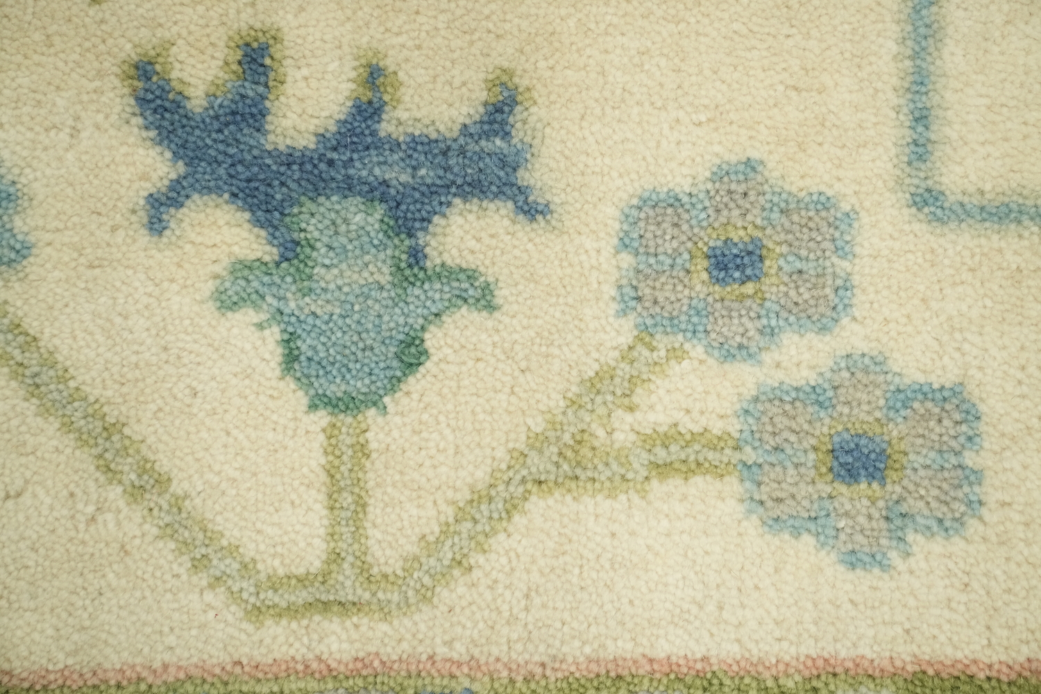 Pastel-Colored Grey Oushak Hand-Knotted Living Room Wool Rug 8'x10'