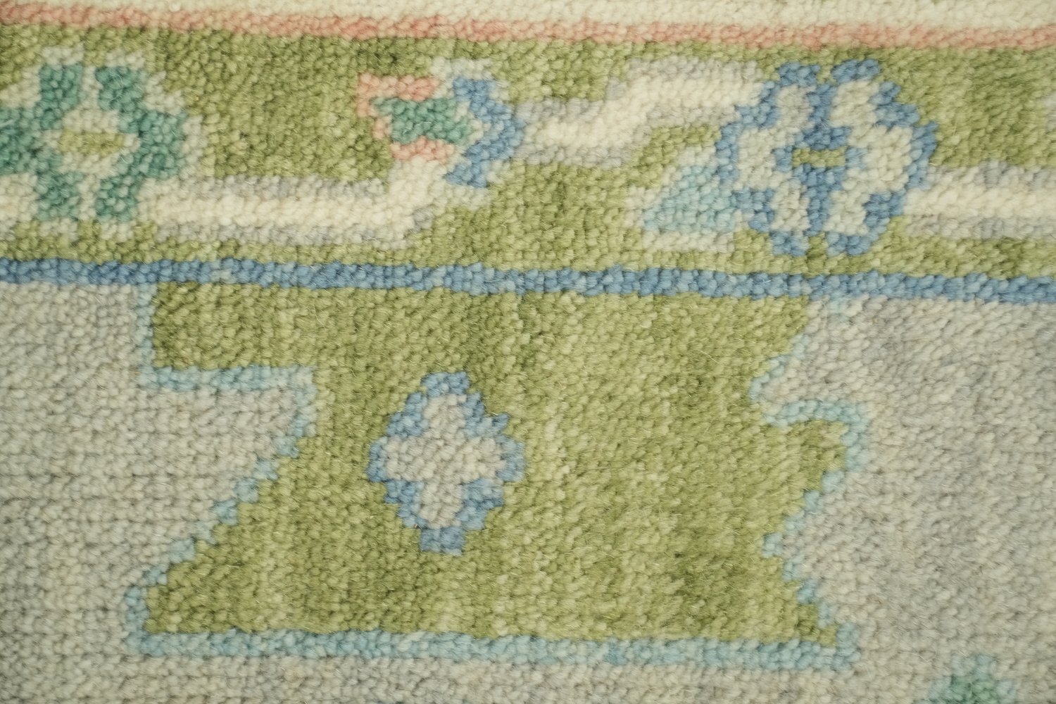 Pastel-Colored Grey Oushak Hand-Knotted Living Room Wool Rug 8'x10'