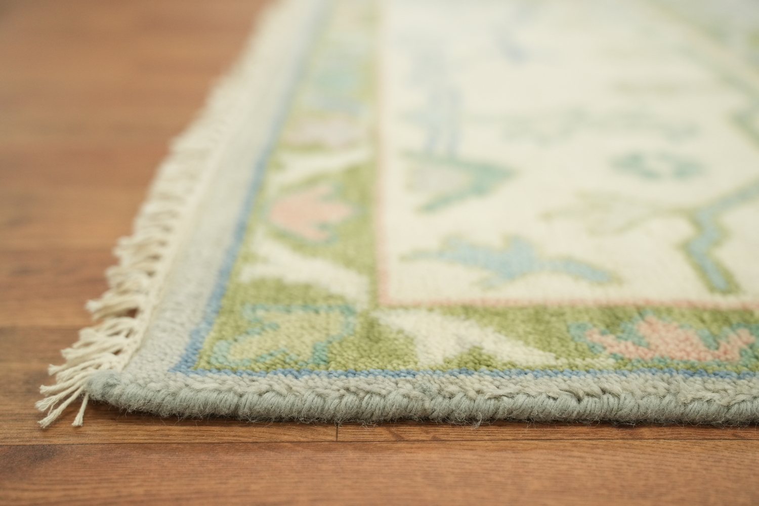 Pastel-Colored Grey Oushak Hand-Knotted Living Room Wool Rug 8'x10'