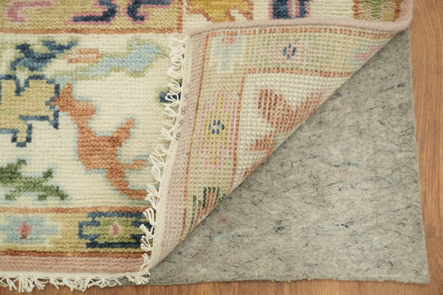 Soft Pink and Ivory Traditional Oushak Hand Made Area Rug 6x9
