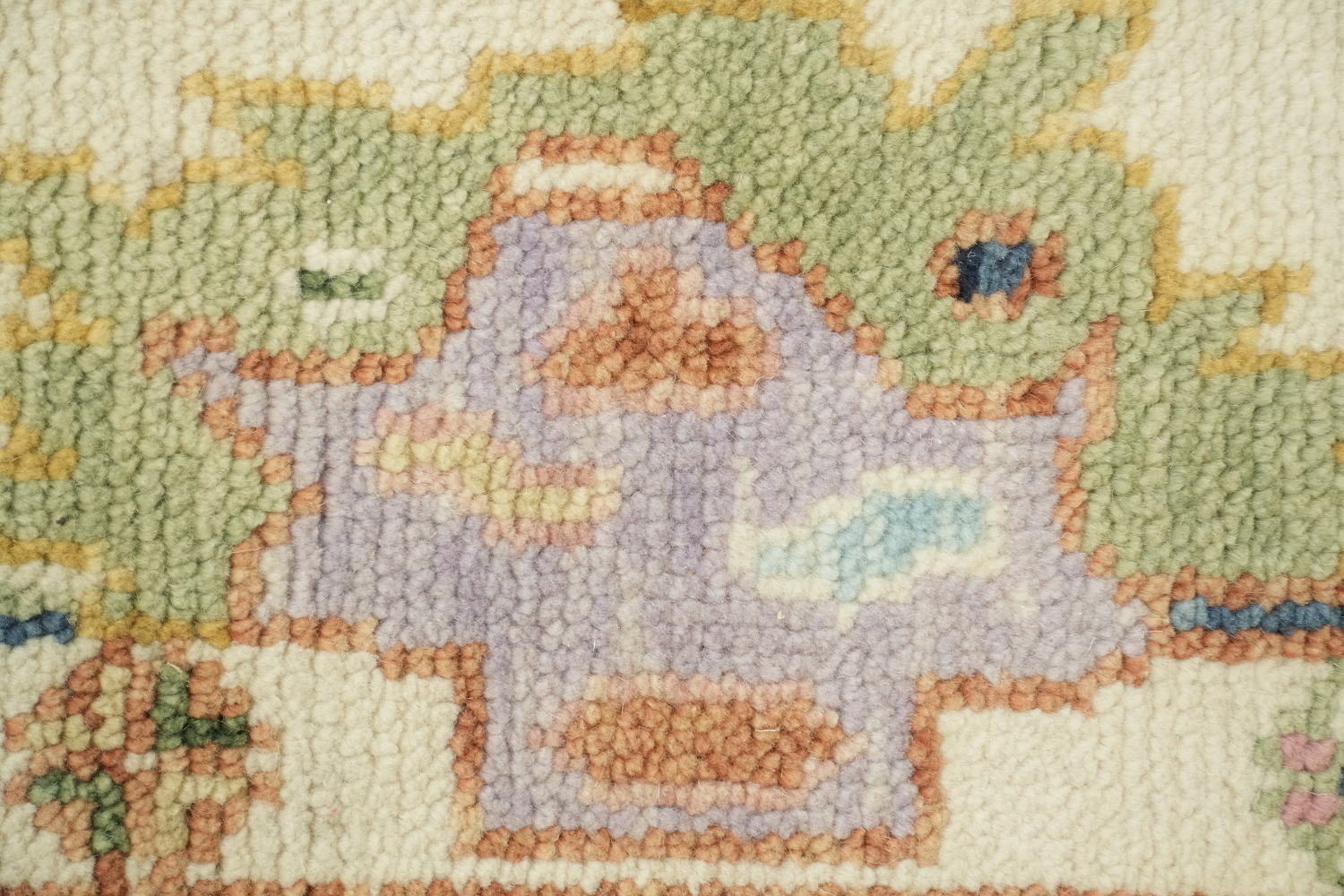 Soft Pink and Ivory Traditional Oushak Hand Made Area Rug 6x9
