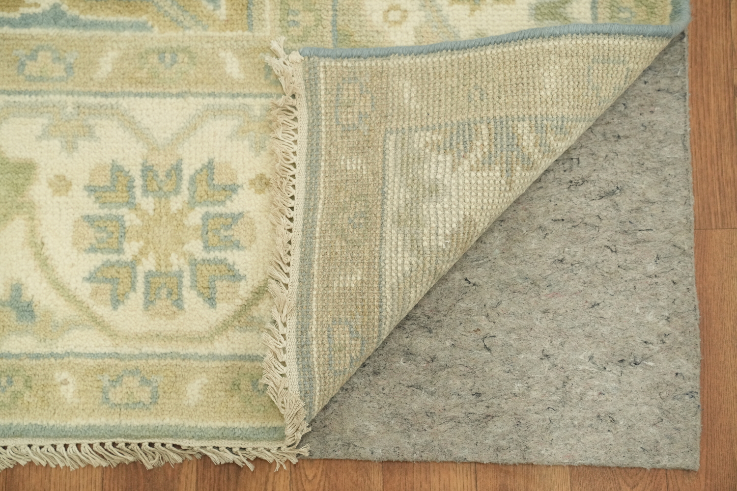 Light Blue  Muted Hue Traditional Oushak Hand-Knotted Wool Area Rug 6x9