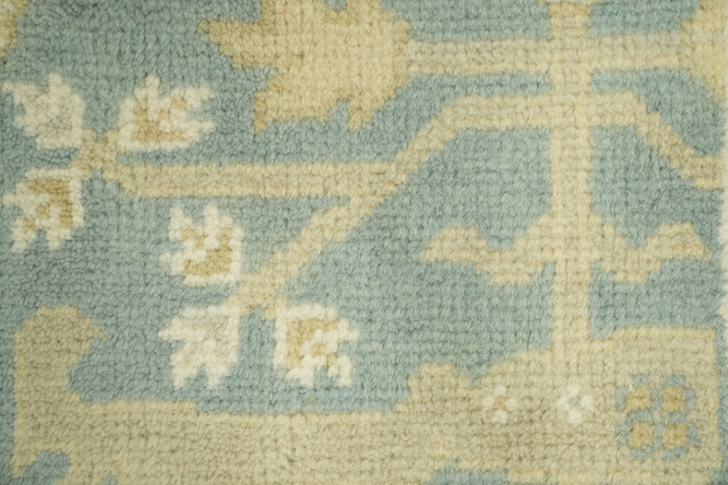 Light Blue  Muted Hue Traditional Oushak Hand-Knotted Wool Area Rug 6x9