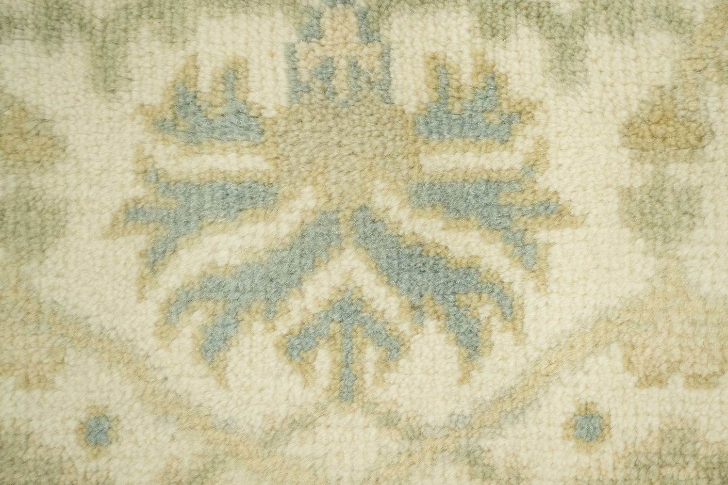 Light Blue  Muted Hue Traditional Oushak Hand-Knotted Wool Area Rug 6x9