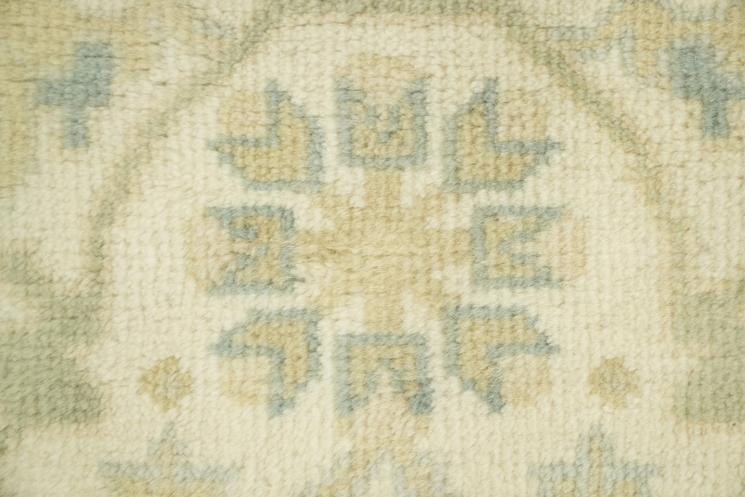 Light Blue  Muted Hue Traditional Oushak Hand-Knotted Wool Area Rug 6x9