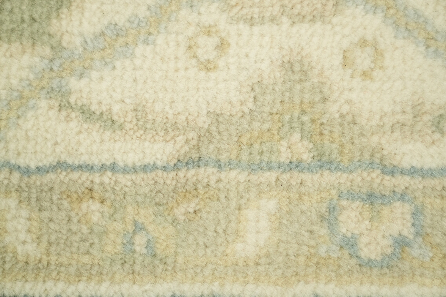 Light Blue  Muted Hue Traditional Oushak Hand-Knotted Wool Area Rug 6x9