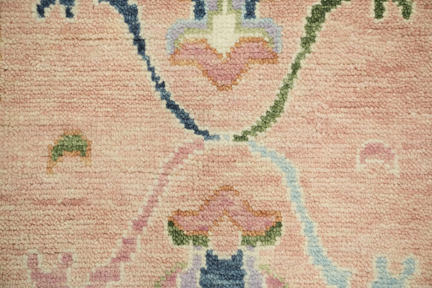 Elegant 6'x9' Pastel Toned Oushak Area Rug with Ornate Floral Motifs