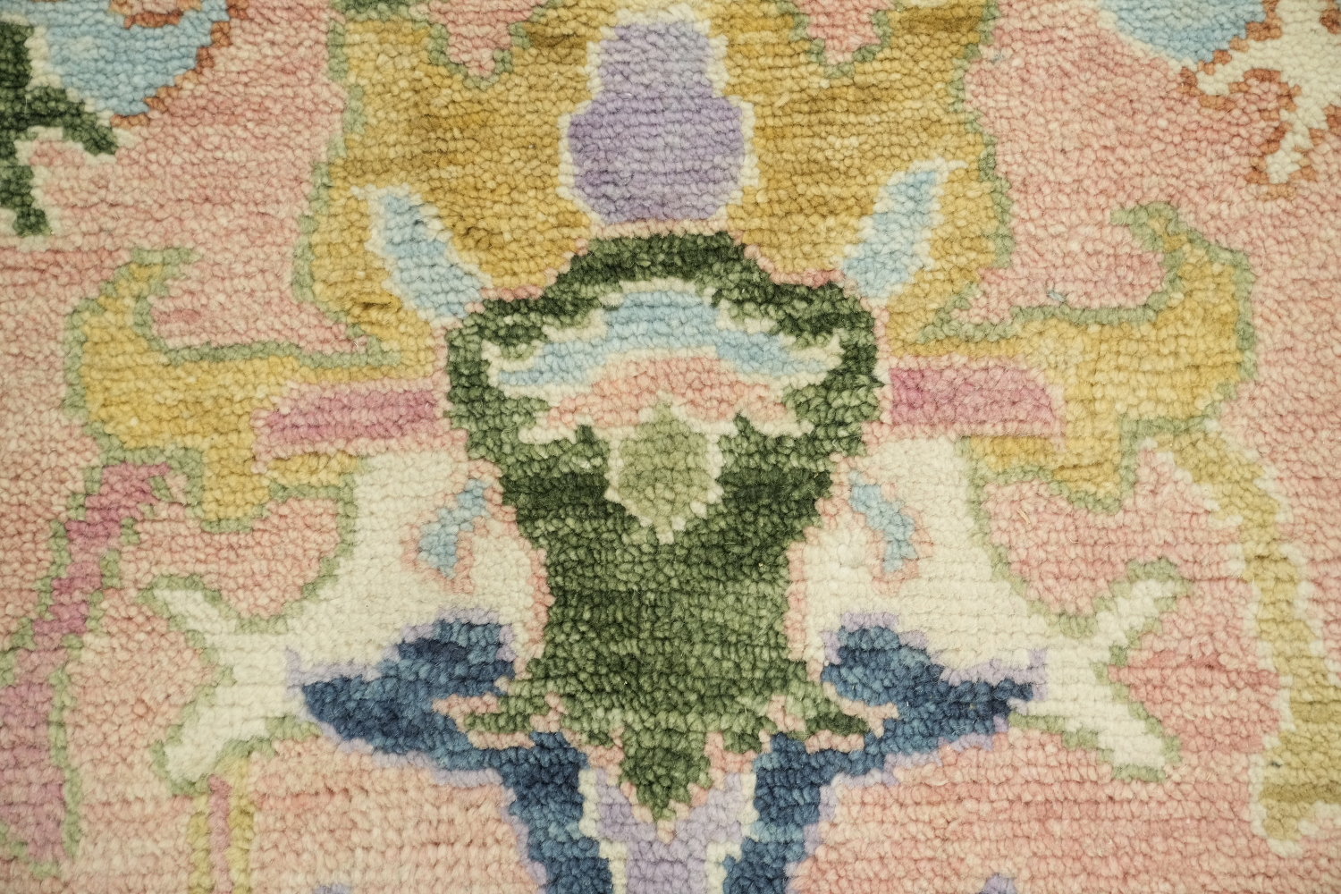 Elegant 6'x9' Pastel Toned Oushak Area Rug with Ornate Floral Motifs