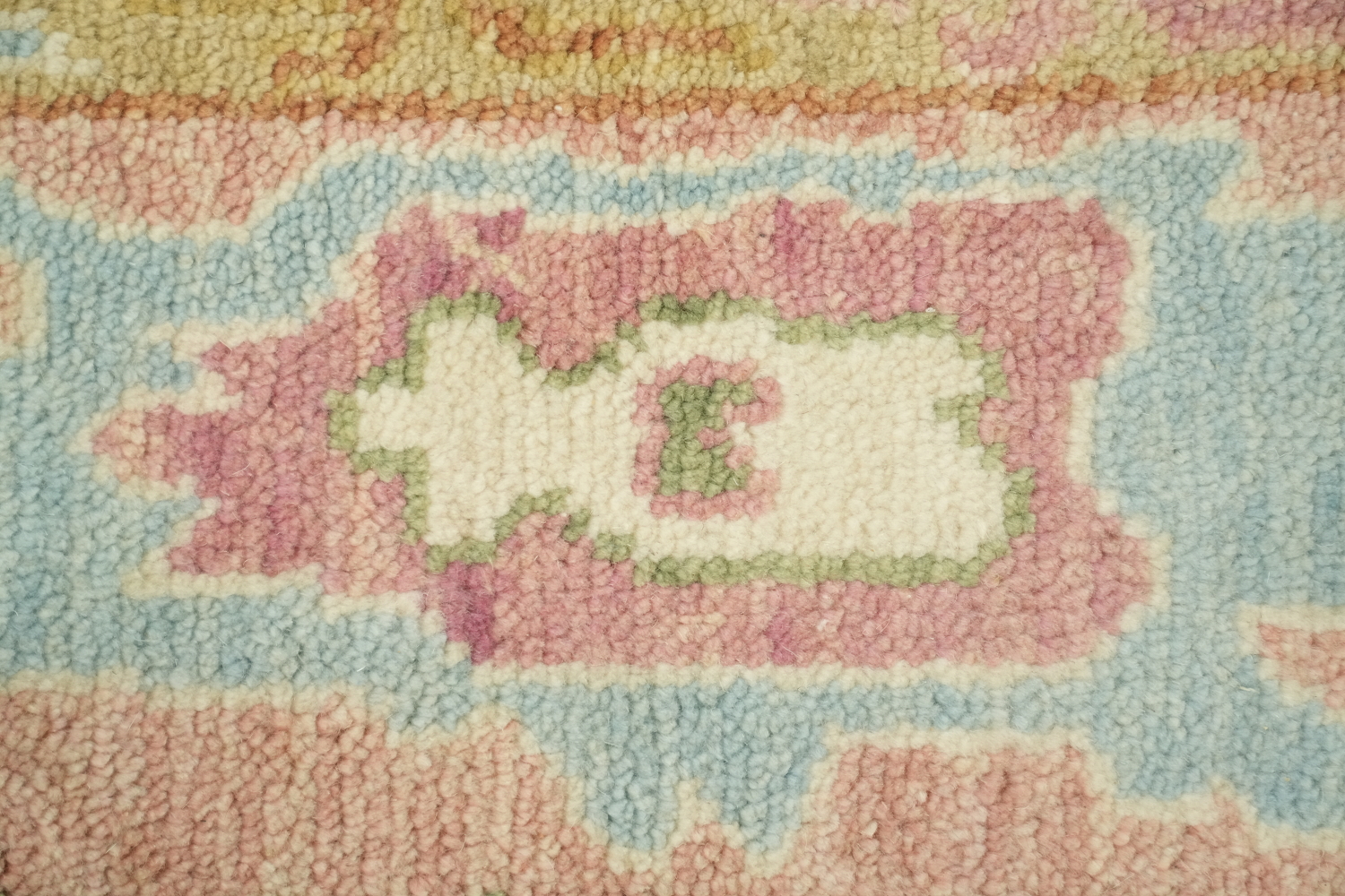 Elegant 6'x9' Pastel Toned Oushak Area Rug with Ornate Floral Motifs