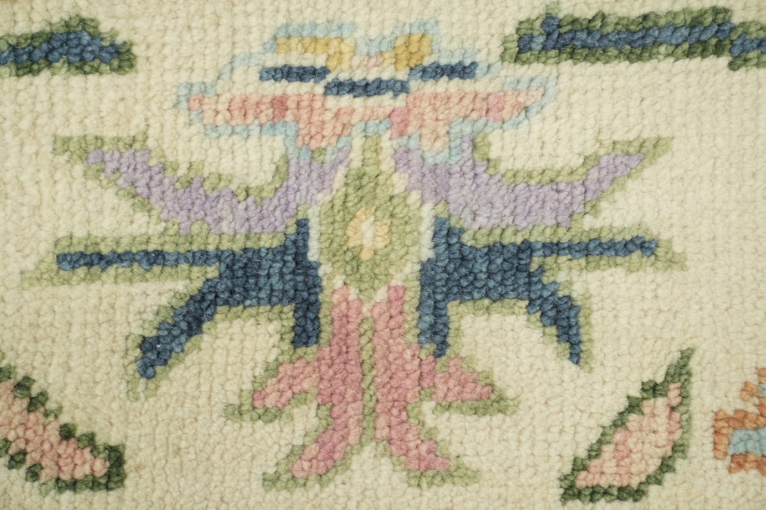 Elegant 6'x9' Pastel Toned Oushak Area Rug with Ornate Floral Motifs