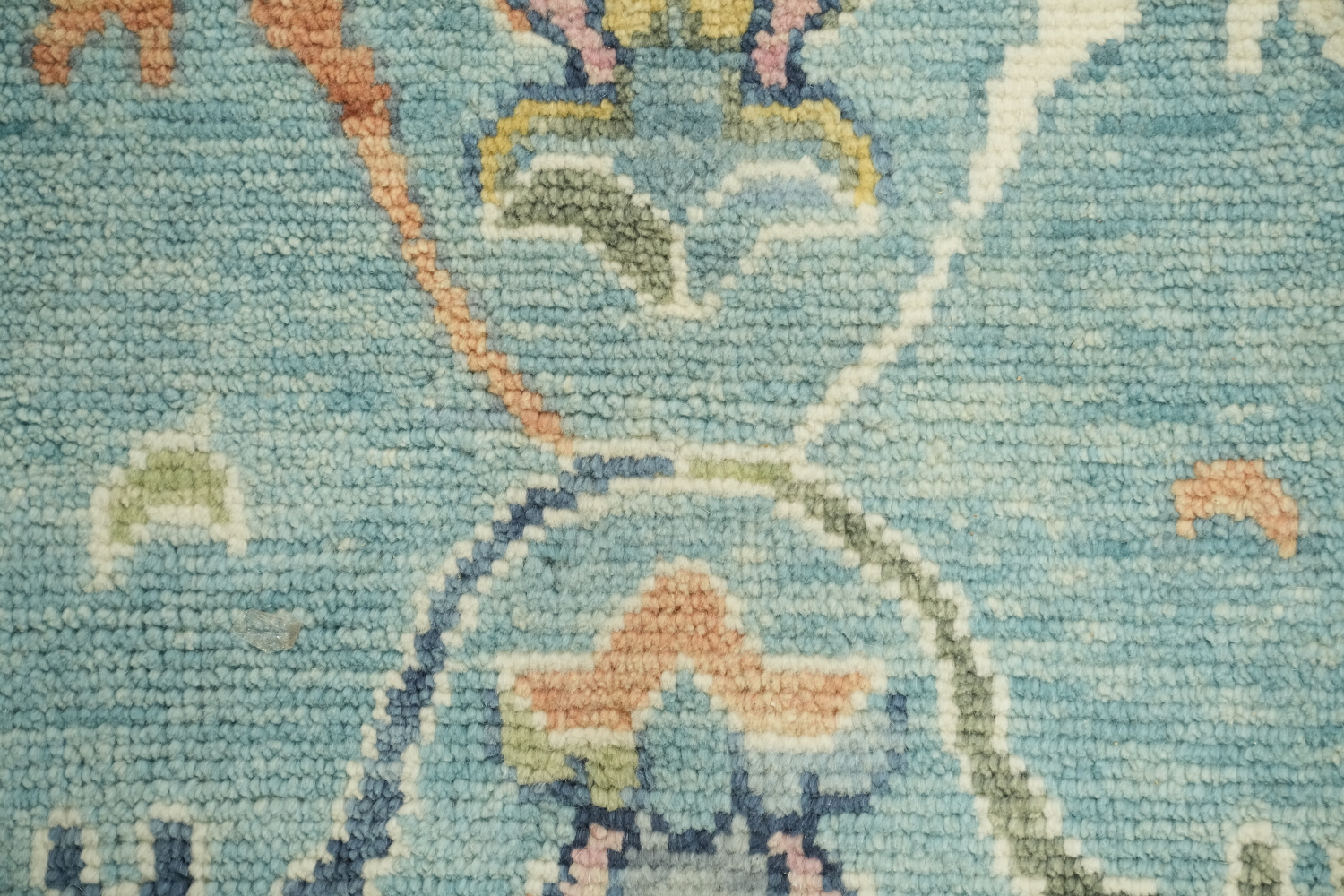 Pastel Blue Traditional Oushak Hand Made Area Rug 6x9
