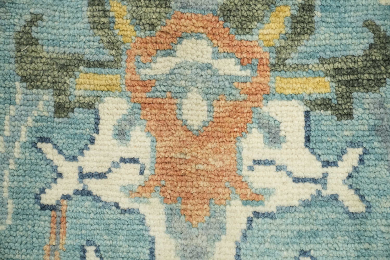 Pastel Blue Traditional Oushak Hand Made Area Rug 6x9
