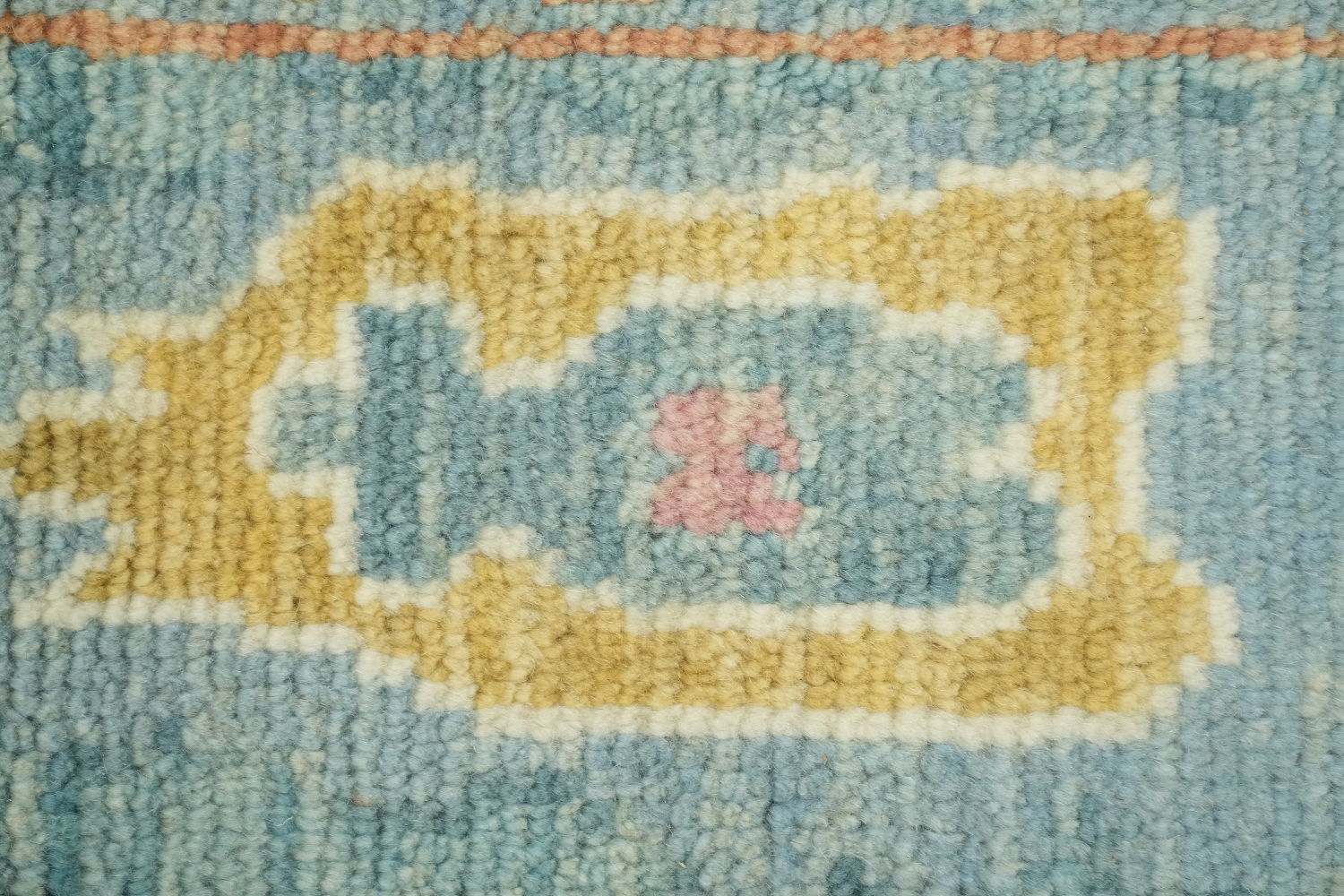 Pastel Blue Traditional Oushak Hand Made Area Rug 6x9