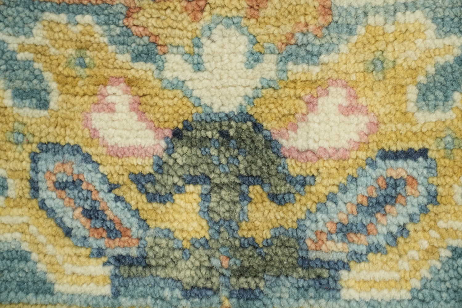 Pastel Blue Traditional Oushak Hand Made Area Rug 6x9