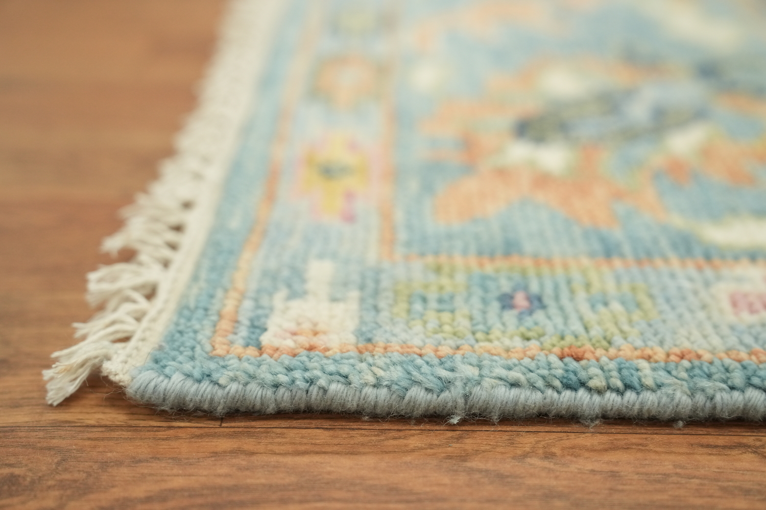 Pastel Blue Traditional Oushak Hand Made Area Rug 6x9