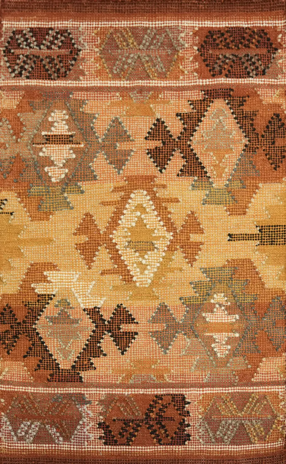 2x3 Geometric Kilim Oriental Rug – Hand-Woven Wool Tribal Entryway Rug