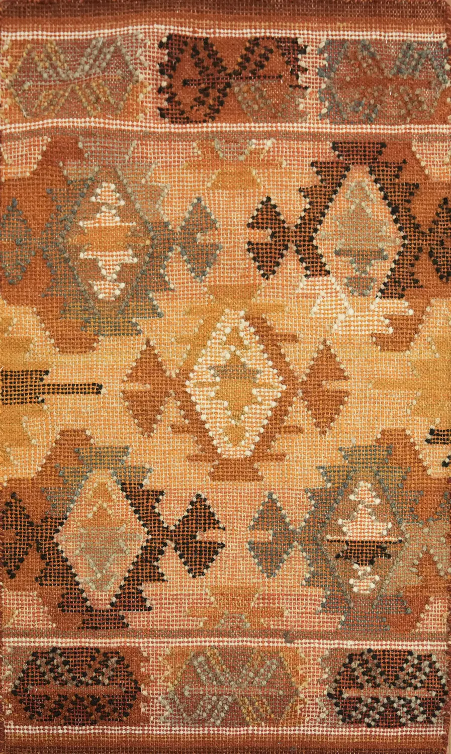Small 2x3 Geometric Kilim Rug – Hand-Woven Tribal Oriental Wool Accent Rug