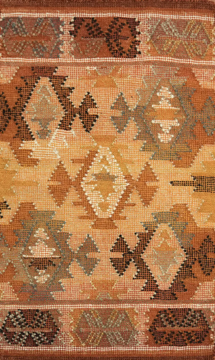 Small 2x3 Geometric Kilim Rug – Hand-Woven Tribal Oriental Wool Accent Rug