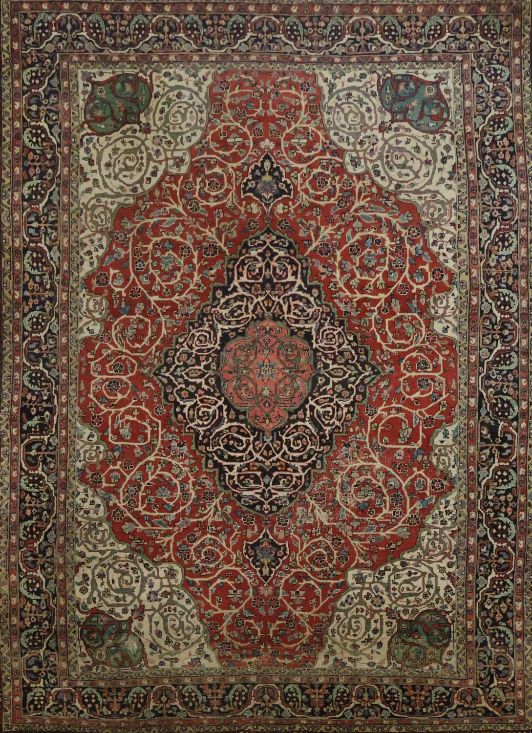 Antique Sarouk Farahan Persian Wool Area Rug 8x11
