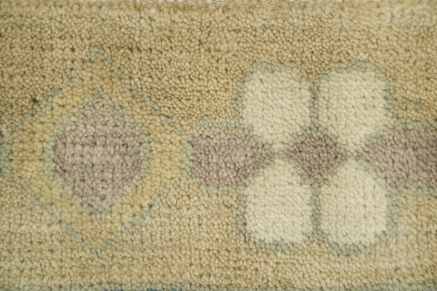 Elegant Geometric Turkish Inspired Oushak Rug in Soft Blue and Cream Tones 8x10