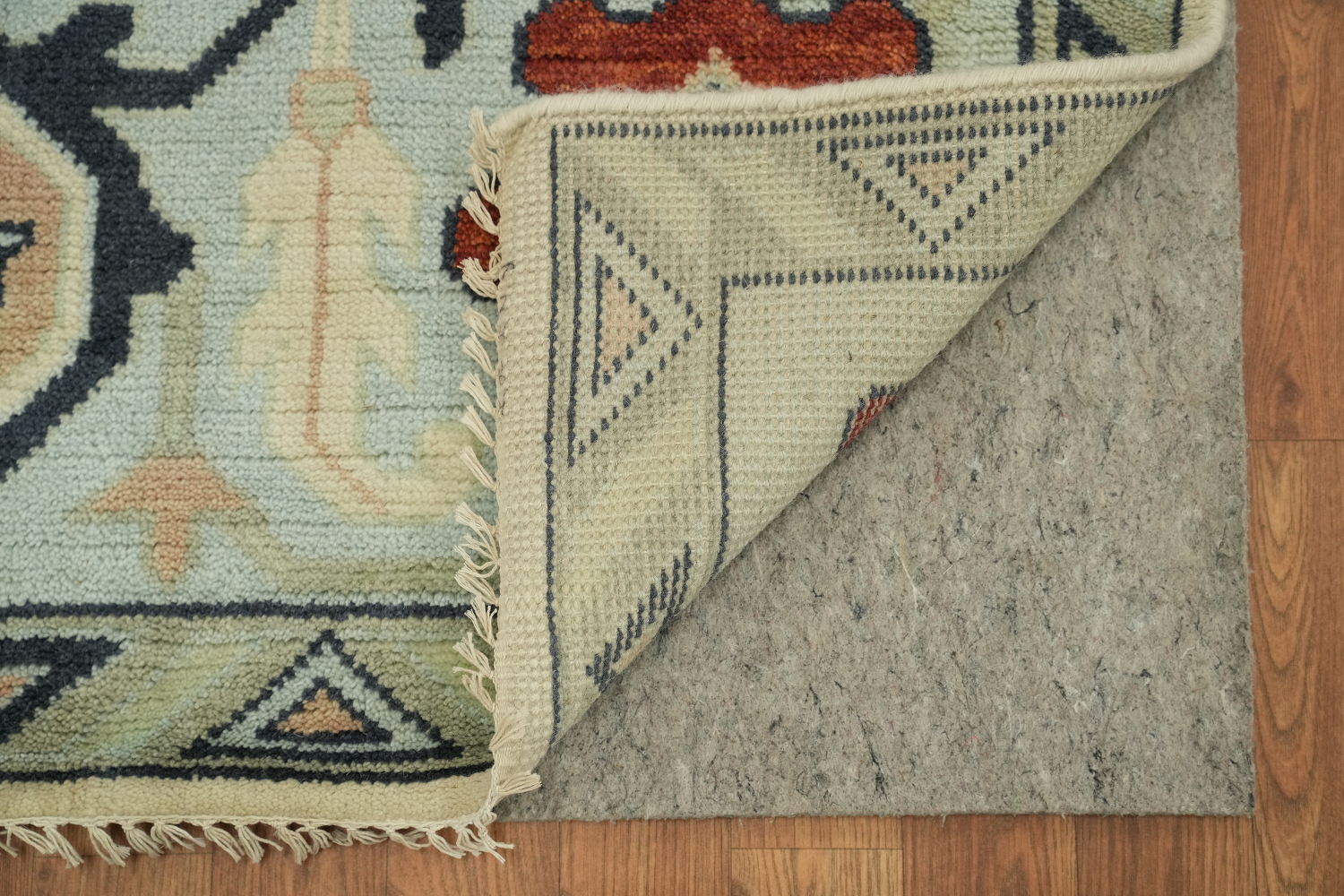 Ivory with Blue Border Traditional Oushak Hand Made Large Rug 10x14