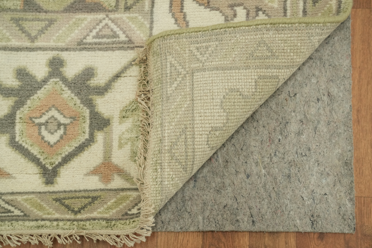 Muted Pastel Sage Green Oushak Rug Hand-Knotted Wool 9'x12'