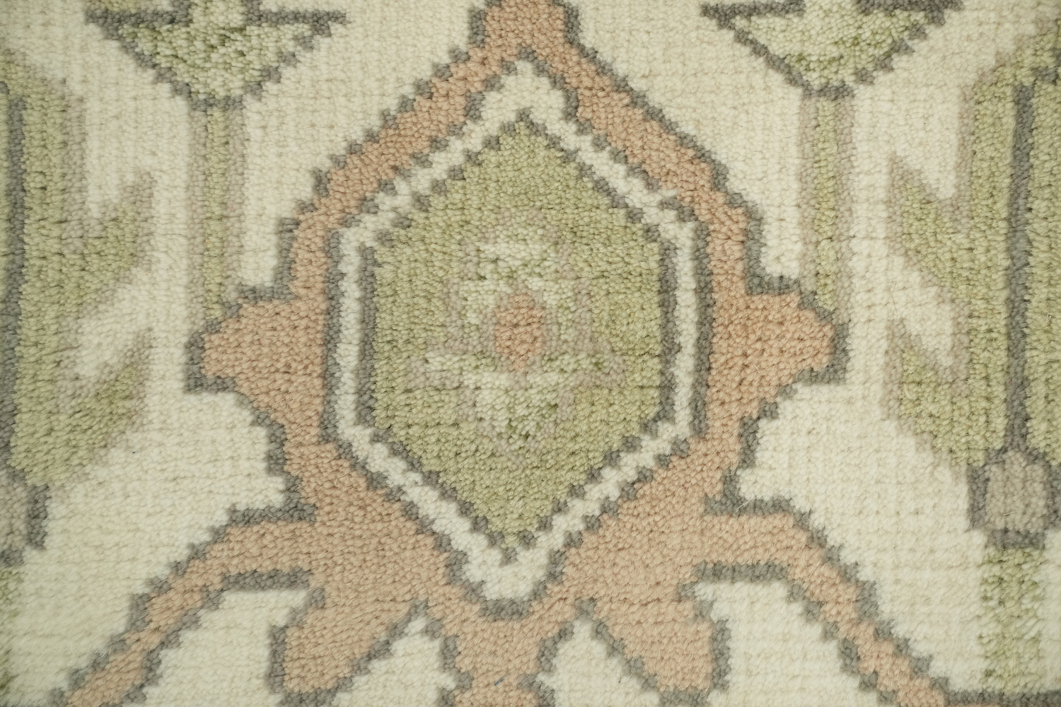 Muted Pastel Sage Green Oushak Rug Hand-Knotted Wool 9'x12'