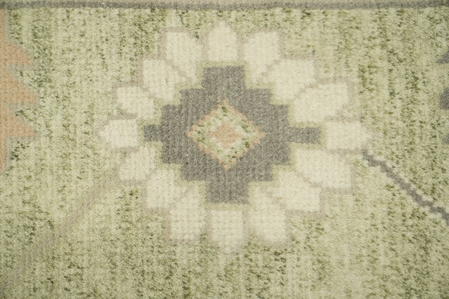 Muted Pastel Sage Green Oushak Rug Hand-Knotted Wool 9'x12'