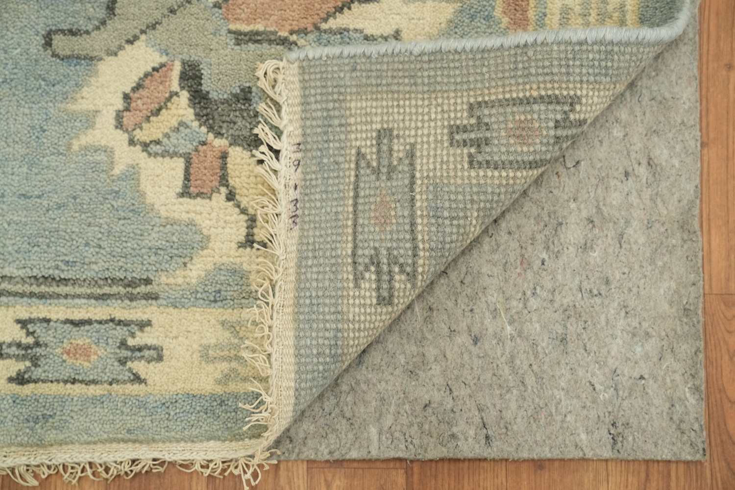 Luxurious Living: Artful Blue Medallion Oushak Wool Rug for Elegant Spaces 9x12