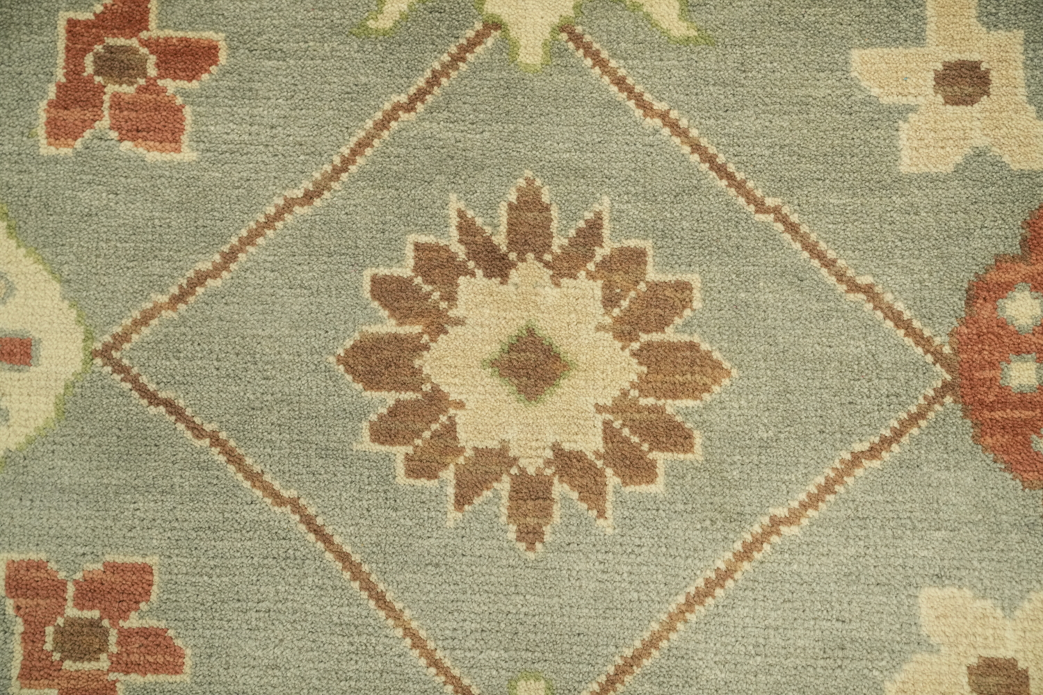 Classic Hand-Knotted Oushak Rug with Warm Earth Tone Colors 9x12