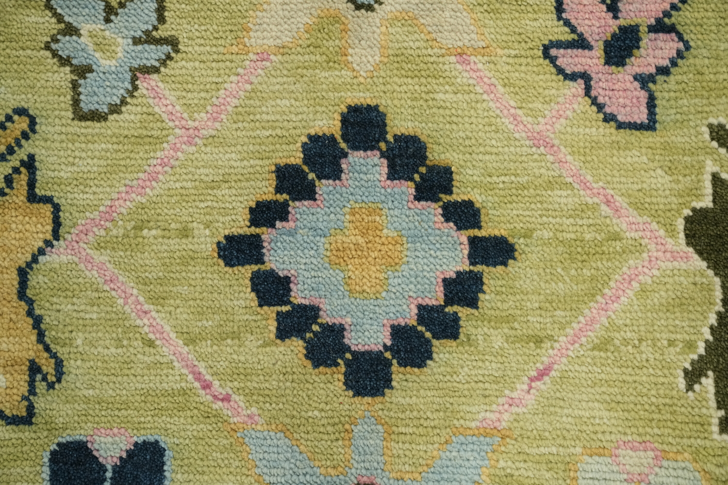 Sage Green Traditional Oushak Hand Made Area Rug 9x12