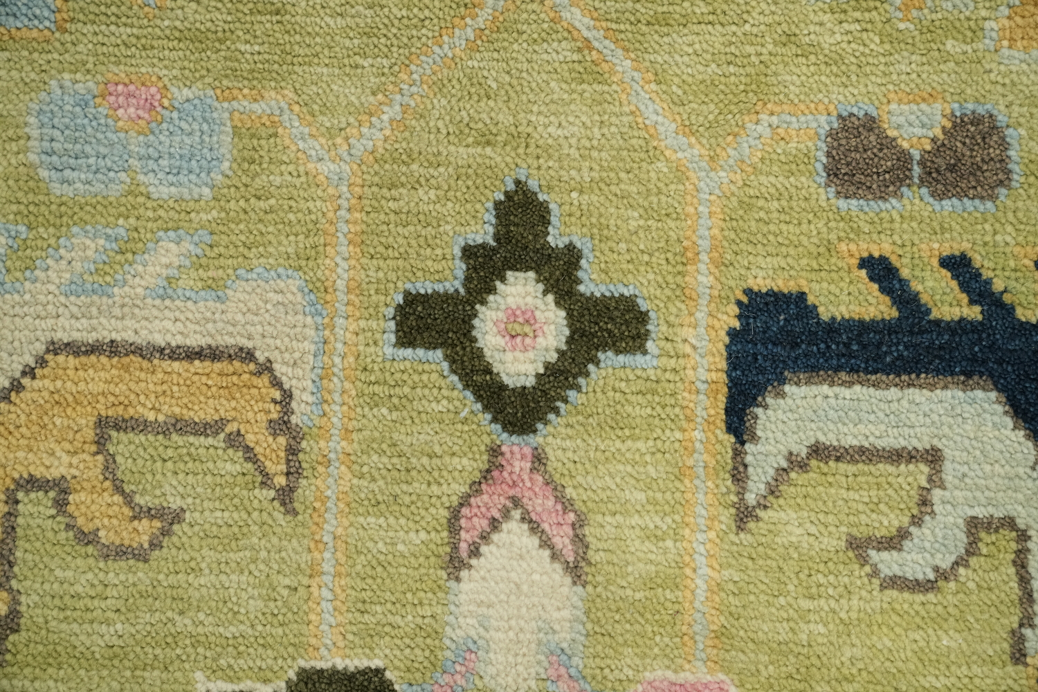 Sage Green Traditional Oushak Hand Made Area Rug 9x12
